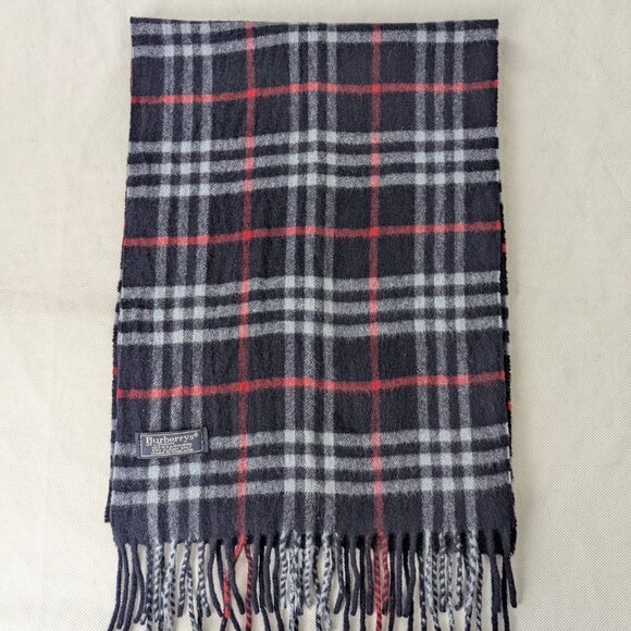 Authentic Burberry's of London Scarf Blue Unisex 100% Cashmere – Used – Winter - Picture 5 of 7